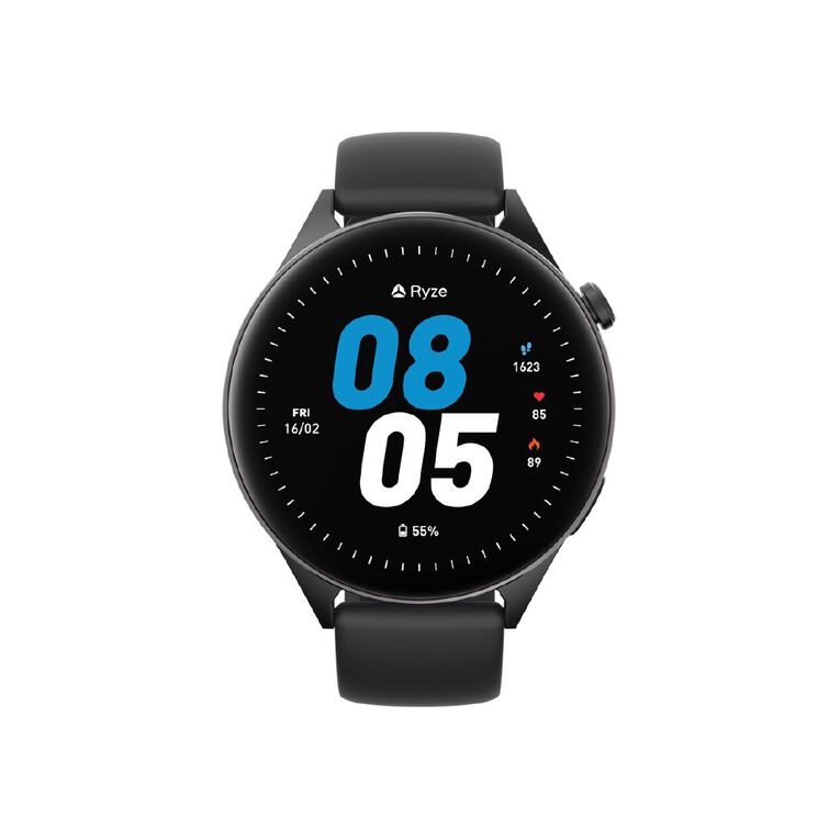Ryze Wave Smart Watch With MP3 Storage (Lilac + Black), , hi-res