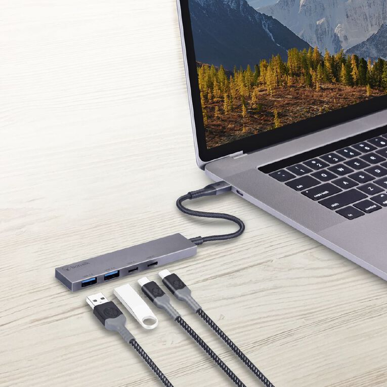 Bonelk Long-Life USB-C to USB-C/USB-A 4 Port Hub - Space Grey, , hi-res