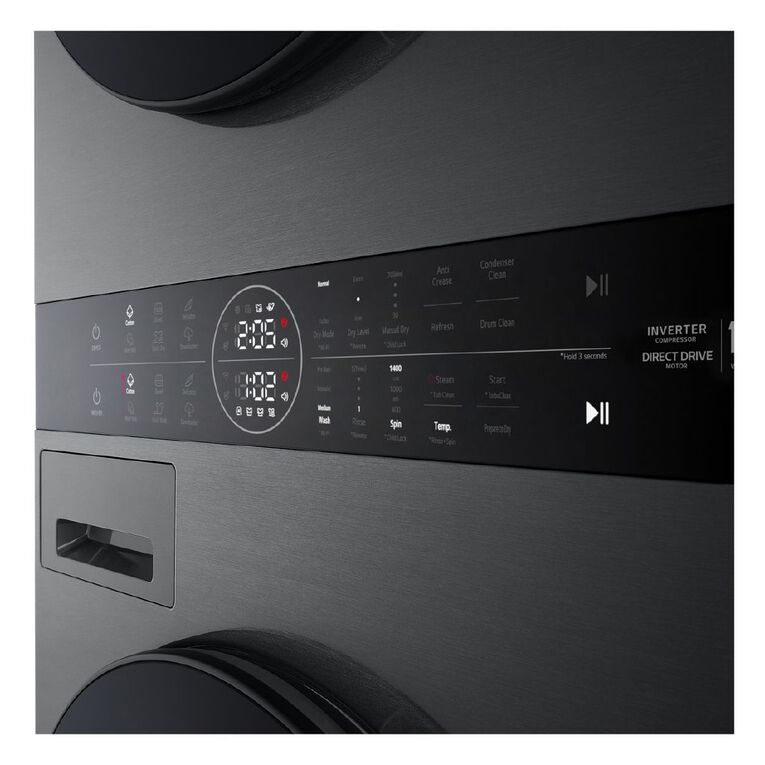 LG 12kg/10kg Washtower Stacked Washer Dryer - Black, , hi-res