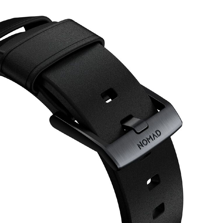 Nomad Modern Band for Apple Watch (42 / 44-46 / 49mm / ULTRA) - Black Horween / Black Hardware, , hi-res