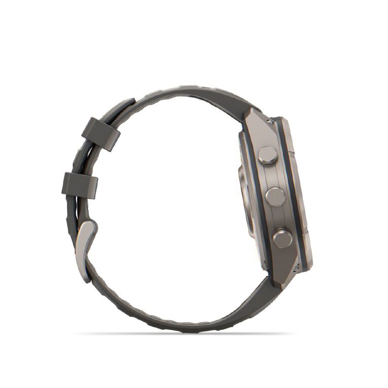 Garmin Fenix 9 Pro 47mm Solar - Titanium With Pebble Grey Silicone Band, , hi-res