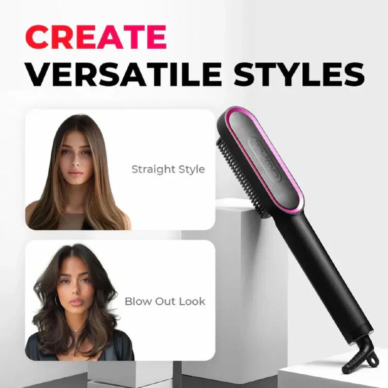 TYMO Ring Anti-Frizz Straightening Brush Black, , hi-res
