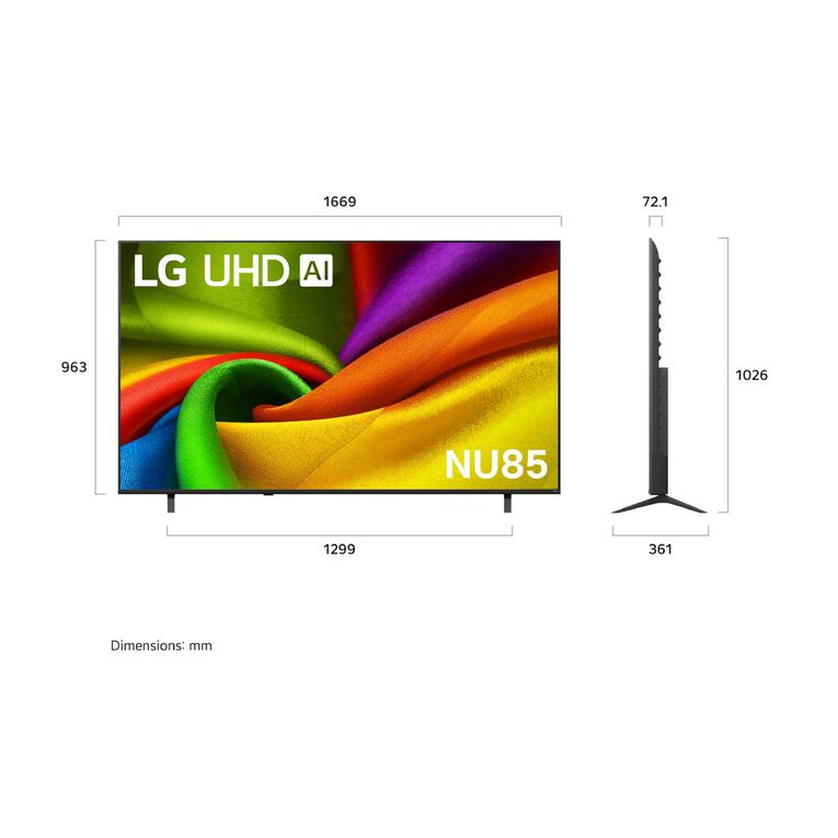 LG 75 Inch NU85 AI 4K LED Smart TV, , hi-res