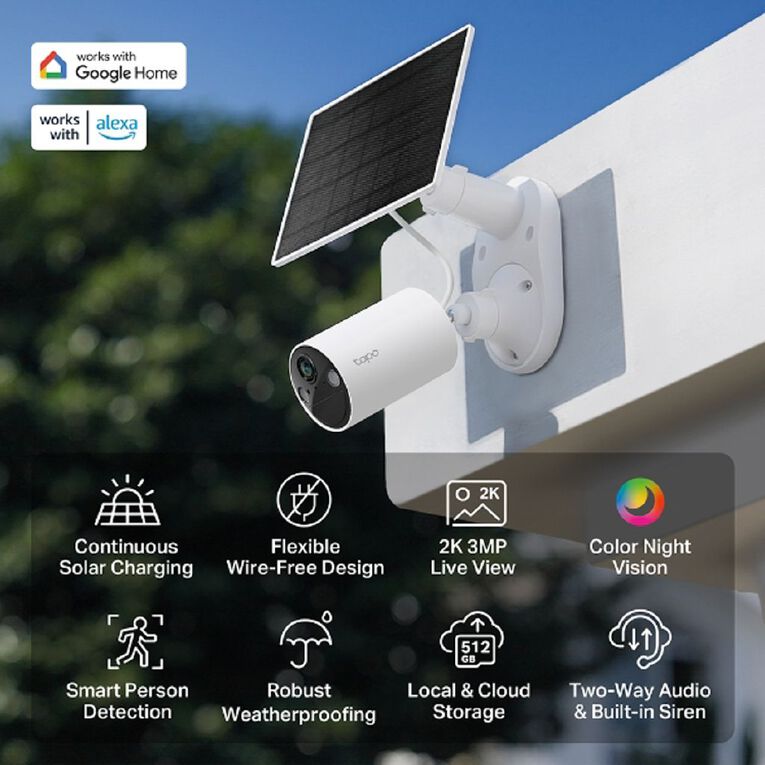 TP-Link Tapo C410 Solar Powered Security Camera Kit - 3 Pack, , hi-res