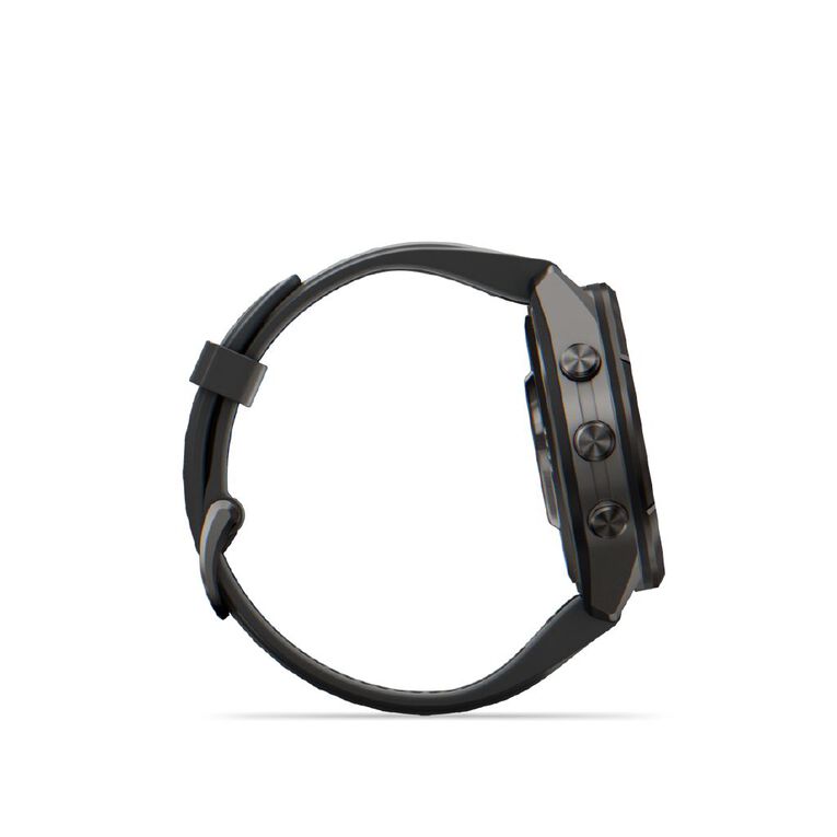 Garmin Fenix 9 Pro 43mm AMOLED - Carbon Grey DLC Titanium With Black/Pebble Grey Silicone Band, , hi-res