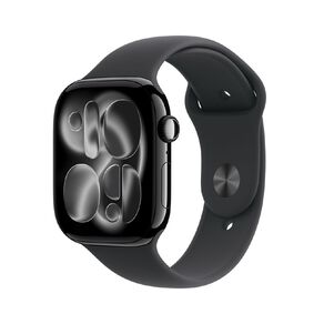 Apple Watch Series 11 GPS 46mm Jet Black Aluminium Case with Black Sport Band M/L