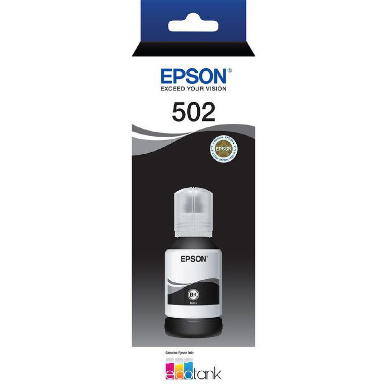 Epson Ink Bottle - T502 Black, , hi-res