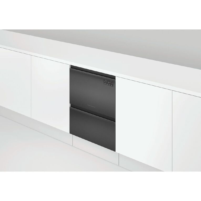 Fisher & Paykel 60cm Series 7 Double Dishdrawer - Black stainless, , hi-res