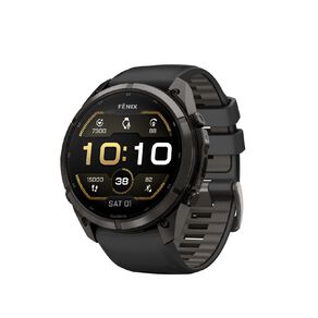 Garmin Fenix 9 Pro 51mm AMOLED - Carbon Grey DLC Titanium With Black/Pebble Grey Silicone Band