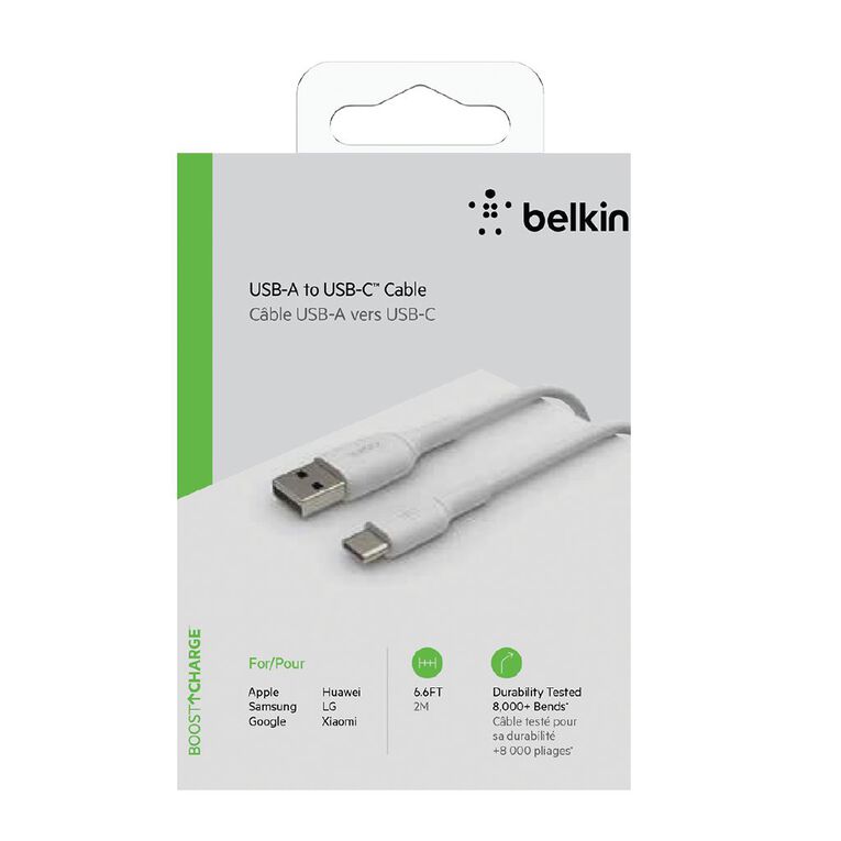 Belkin USB-C Cable - 2M - White, , hi-res