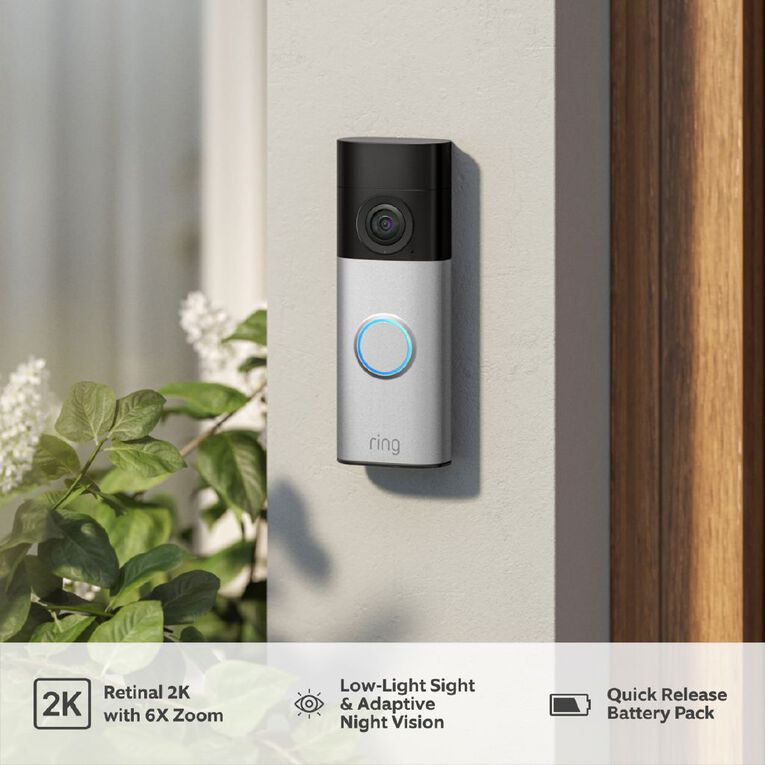 Ring Battery Video Doorbell 2K Plus (2nd Gen) - Nickel Silver, , hi-res