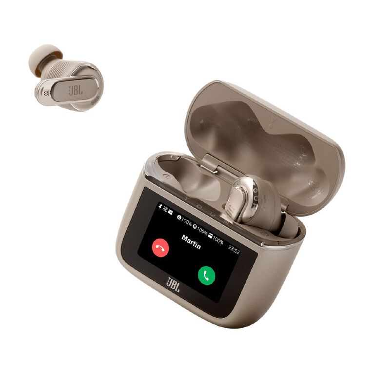 JBL Tour Pro 3 True Wireless Noise Cancelling Earbuds with Smart Charging Case - Latte, , hi-res