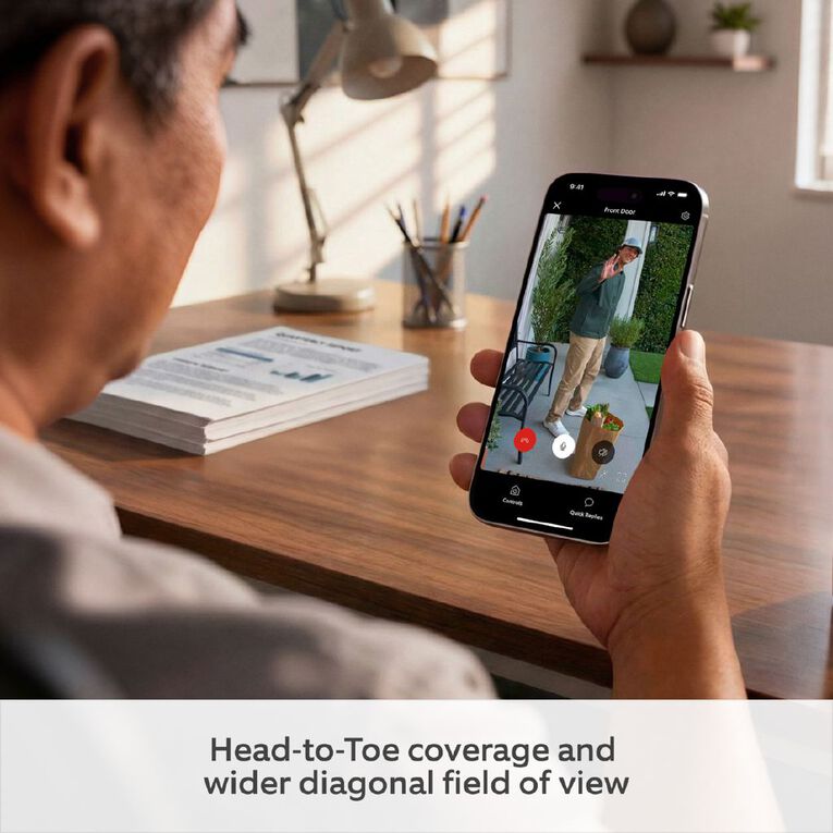 Ring Wired Video Doorbell 2K (2nd Gen) Plug-In - Speckled Grey, , hi-res