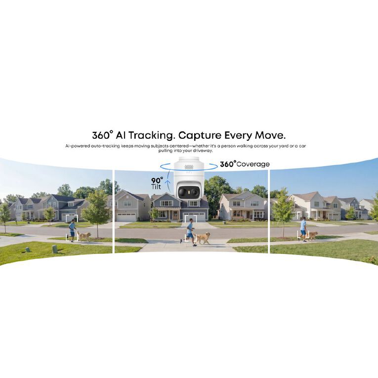 Eufy EufyCam C37 2K Pan & Tilt Security Camera With Solar Panel, , hi-res