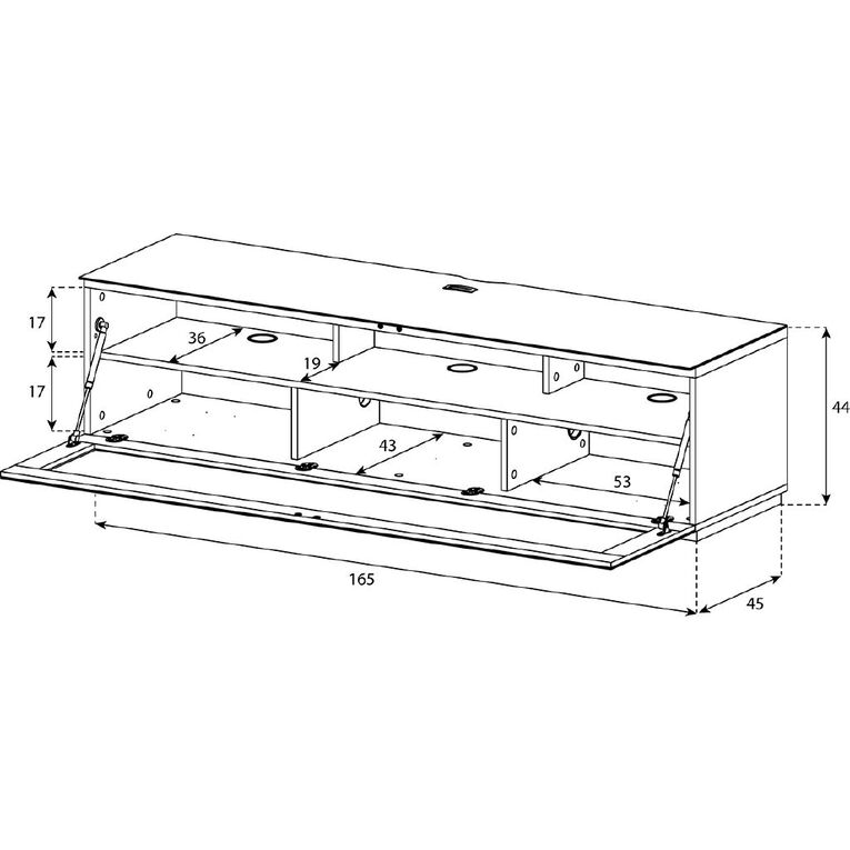 Sonorous Furniture Series 1650m Wide Cabinet - For TVs up to 80" - White, , hi-res
