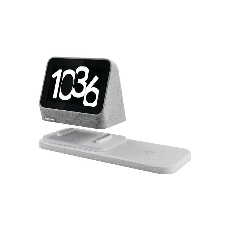 Lenovo Smart Clock 2 with Wireless Charging Dock - Grey, , hi-res