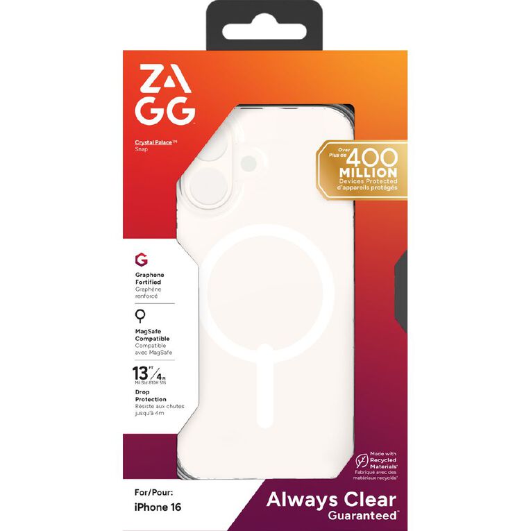 Zagg Crystal Palace Snap Case for iPhone 16 - Clear, , hi-res