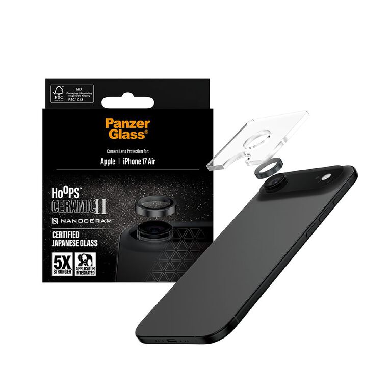 PanzerGlass Hoops Ceramic Camera Lens Protector for iPhone Air, , hi-res