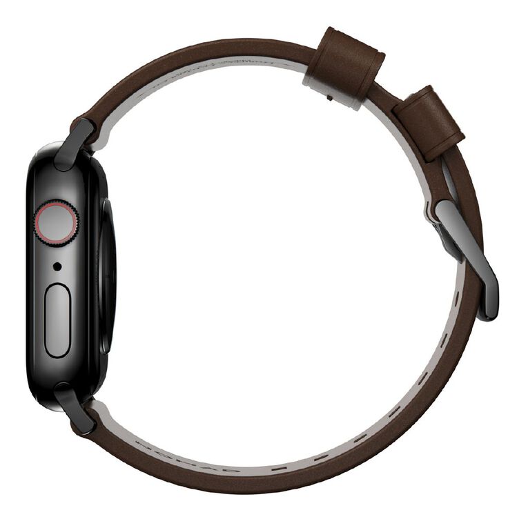 Nomad Modern Band for Apple Watch (42 / 44-46 / 49mm / ULTRA) - Rustic Brown Horween / Black Hardware, , hi-res
