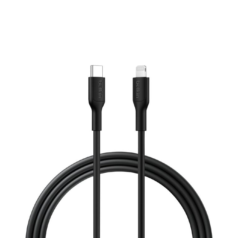 Belkin BoostCharge USB-C Cable with Lightning Connector, 1m - Black, , hi-res