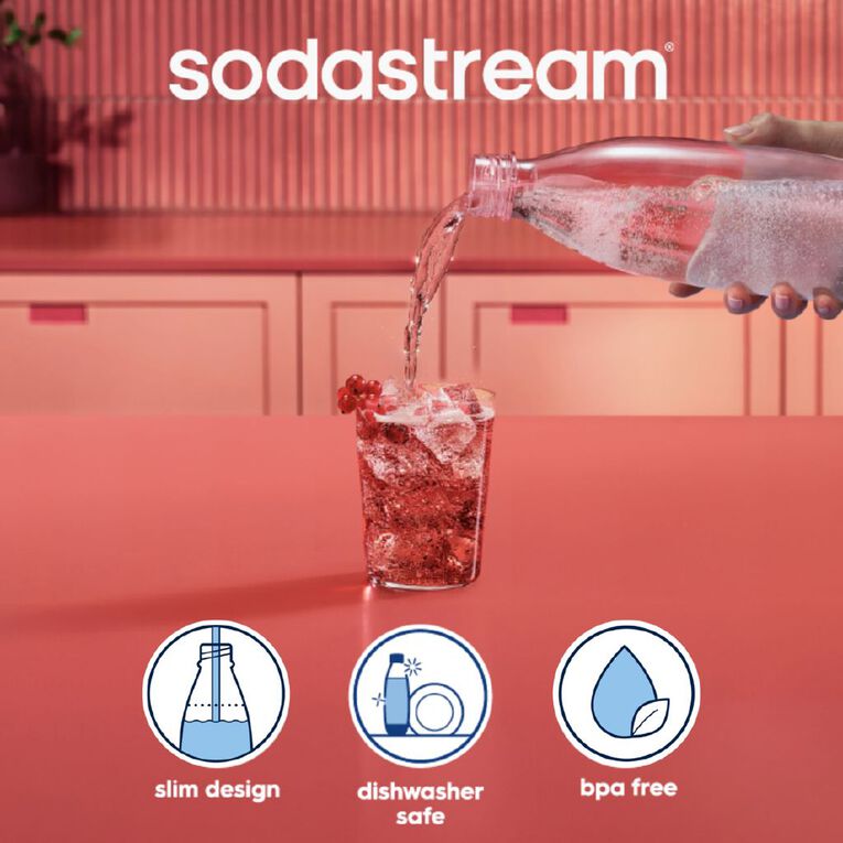 Sodastream Dishwasher Safe - 1L Black Fuse Bottle Twin Pack Kiwiana, , hi-res