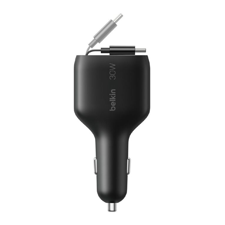 Belkin BoostCharge Retractable Car Charger 30W - Black, , hi-res