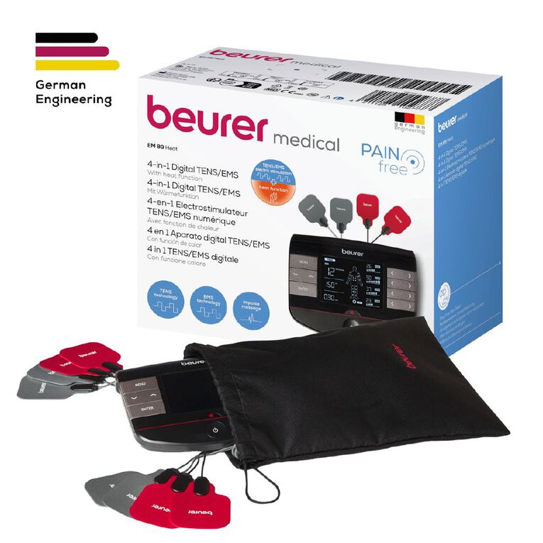 Beurer EM89 Digital TENS/EMS device with Heat Function (x 8 electrodes), , hi-res