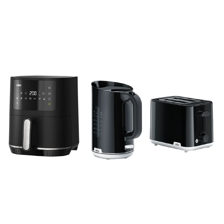 Braun Kitchen Kickstarter Value Pack with 1.7L Kettle, 2 Slice Toaster & Air Fryer, , hi-res