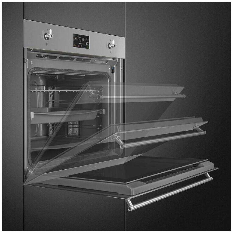 Smeg 60cm Pyro Steam Oven Classic - Stainless Steel, , hi-res