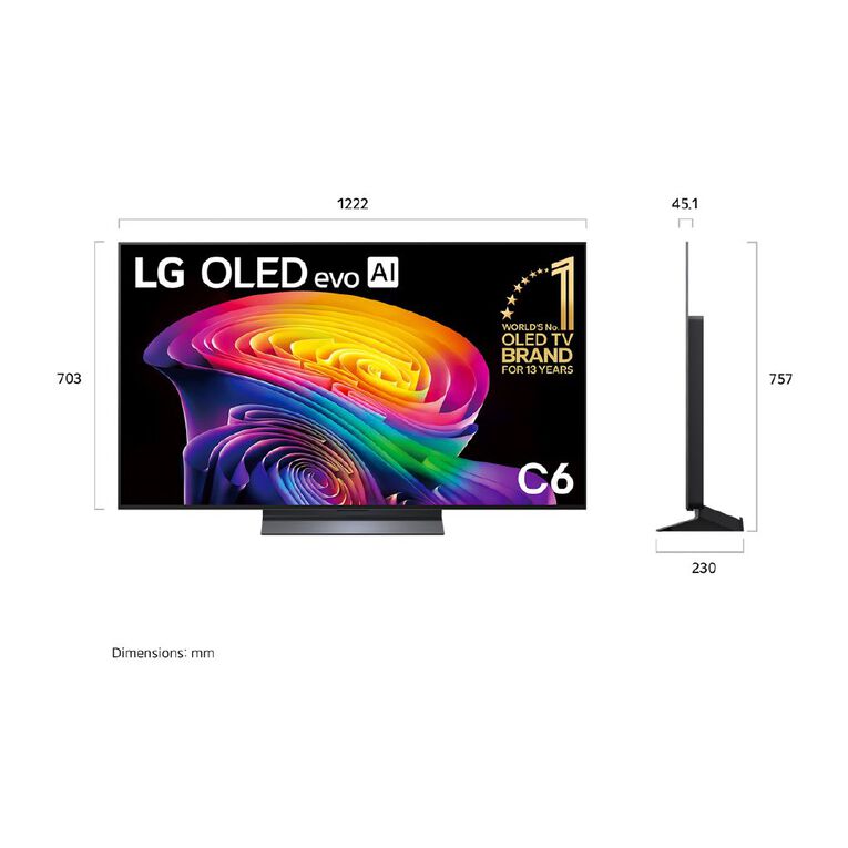 LG 55 Inch C6 evo AI 4K OLED Smart TV, , hi-res