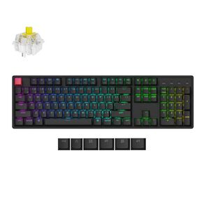 Keychron K10 QMK Wireless Mechanical Keyboard (Version 2), RGB Backlight Aluminum Frame (Hot-Swappable) - Banana Super Switch