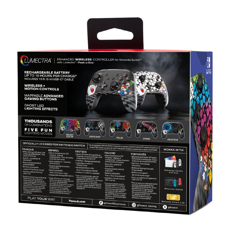 PowerA Enhanced Wireless Controller for Nintendo Switch with Lumectra - Mario Peek-A-Boo, , hi-res