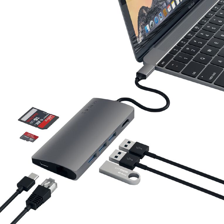 SATECHI USB-C Multi-Port Adapter 4K Ethernet V2 - Space Grey, , hi-res