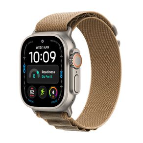 Apple Watch Ultra 4 Cellular 49mm Natural Titanium Case with Desert Alpine Loop M