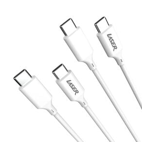 Laser 60W USB-C to USB-C Cable (2 Pack) 2m - White