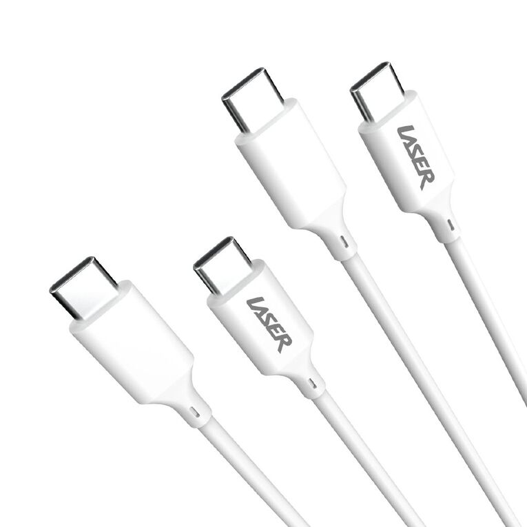 Laser 60W USB-C to USB-C Cable (2 Pack) 2m - White, , hi-res