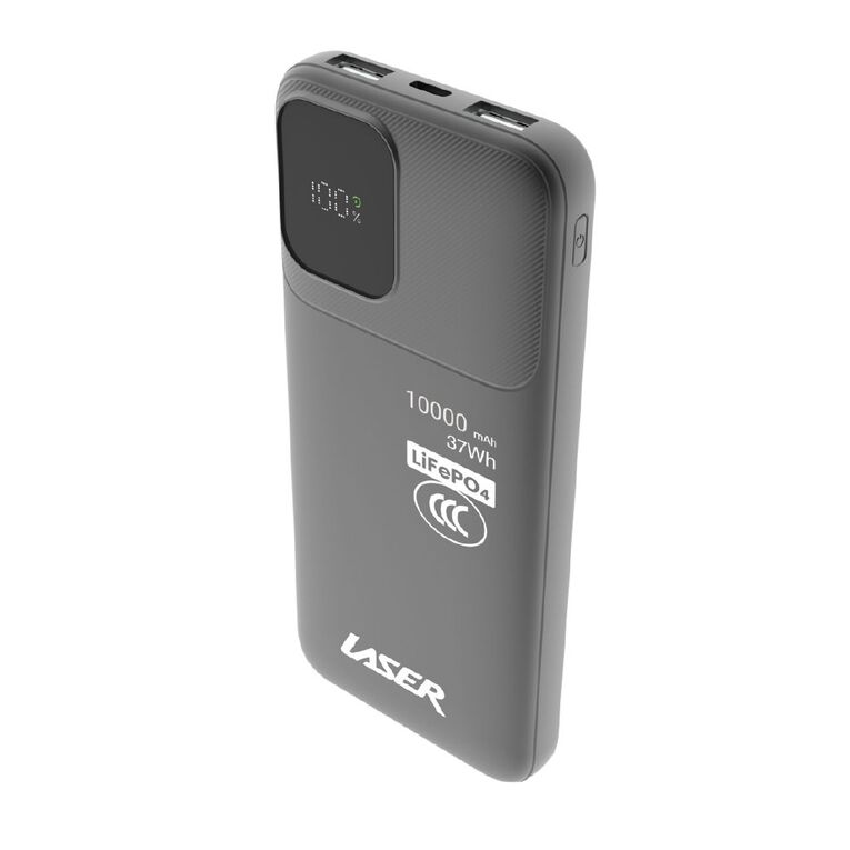 Laser 10K LiFePO4 CCC Power Bank - Black, , hi-res