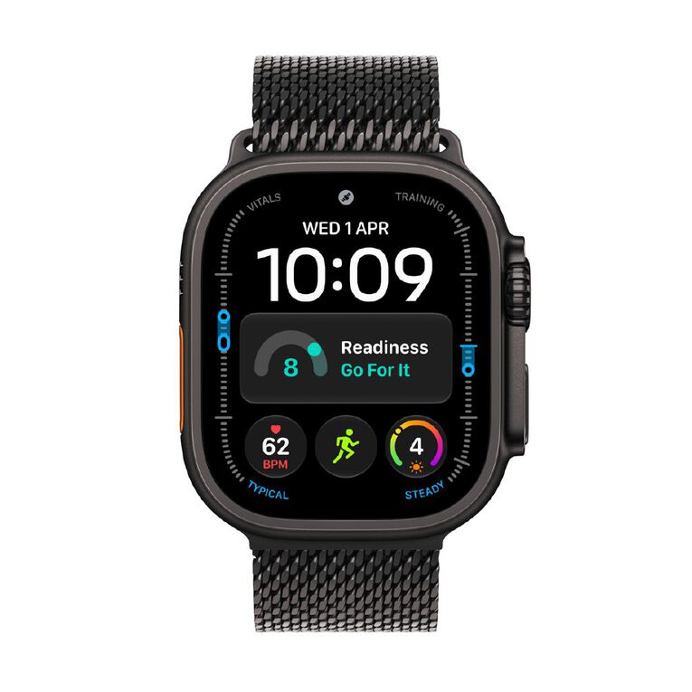 Apple Watch Ultra 4 Cellular 49mm Black Titanium Case with Black Milanese Loop L, , hi-res