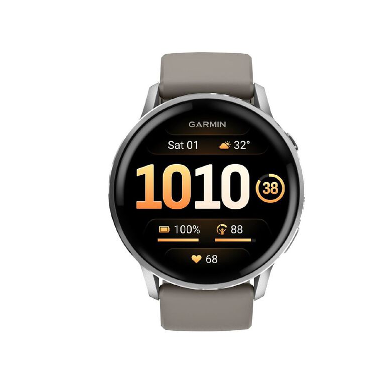 Garmin Venu 4 45mm Smartwatch Silver Grey Silicone Band, , hi-res