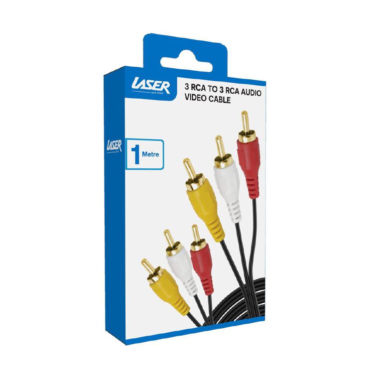 Laser 3 RCA to 3 RCA Audio Video Cable, 1m, , hi-res