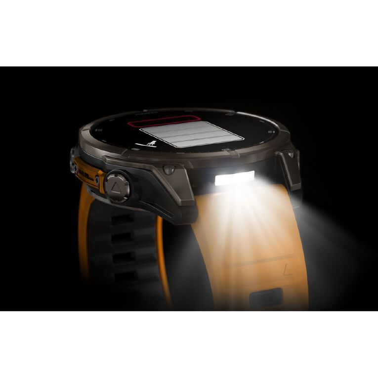 Garmin Fenix 8 47mm Sapphire AMOLED - Titanium with Spark Orange Graphite Band, , hi-res