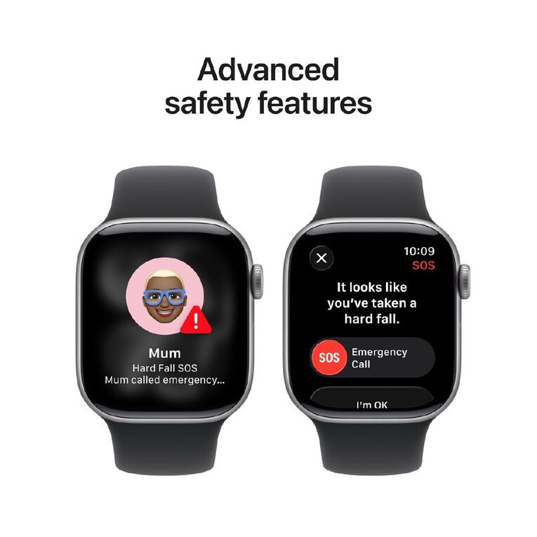 Apple Watch Series 11 GPS 42mm Space Grey Aluminium Case with Black Sport Band S/M, , hi-res