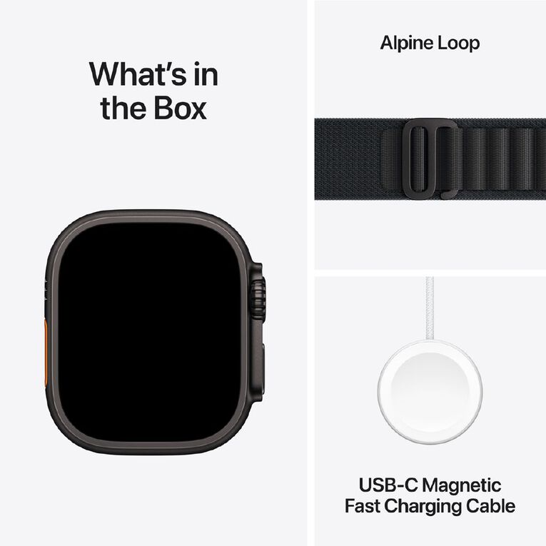 Apple Watch Ultra 3 Cellular 49mm Black Titanium Case with Black Alpine Loop Medium, , hi-res