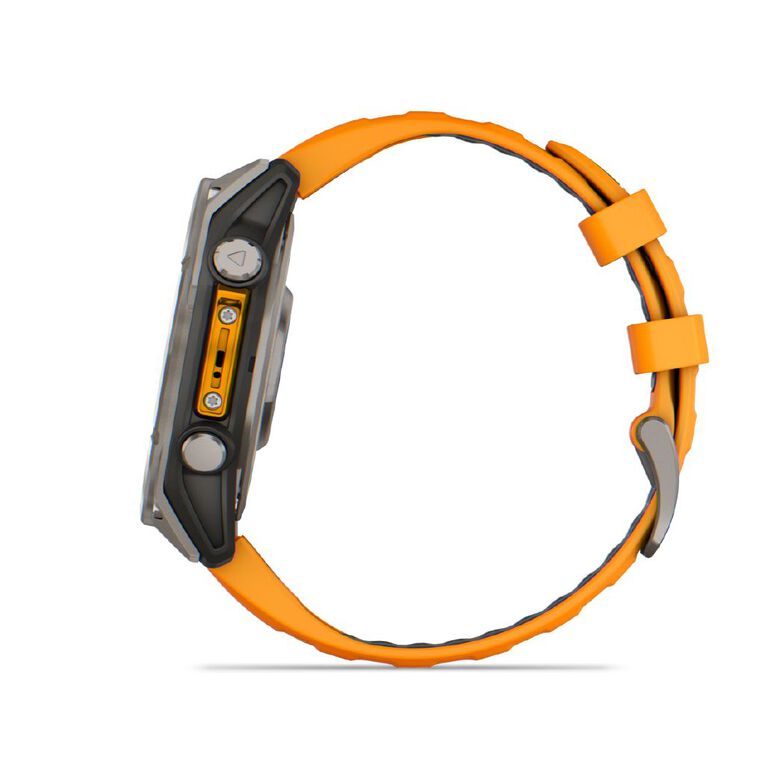 Garmin Fenix 8 47mm Sapphire AMOLED - Titanium with Spark Orange Graphite Band, , hi-res