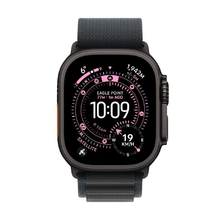 Apple Watch Ultra 3 Cellular 49mm Black Titanium Case with Black Alpine Loop Medium, , hi-res