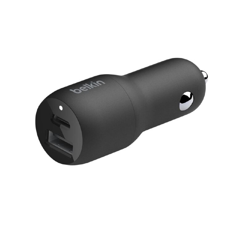 Belkin Dual 42W USB & USB-C Car Charger - Black, , hi-res
