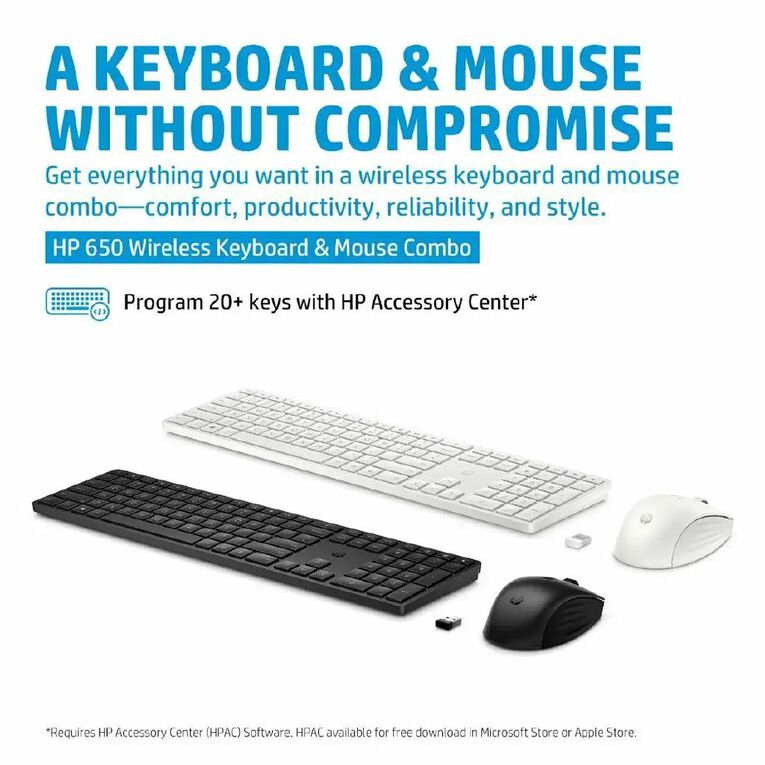 HP 650 Wireless Keyboard and Mouse Combo Black Noel Leeming