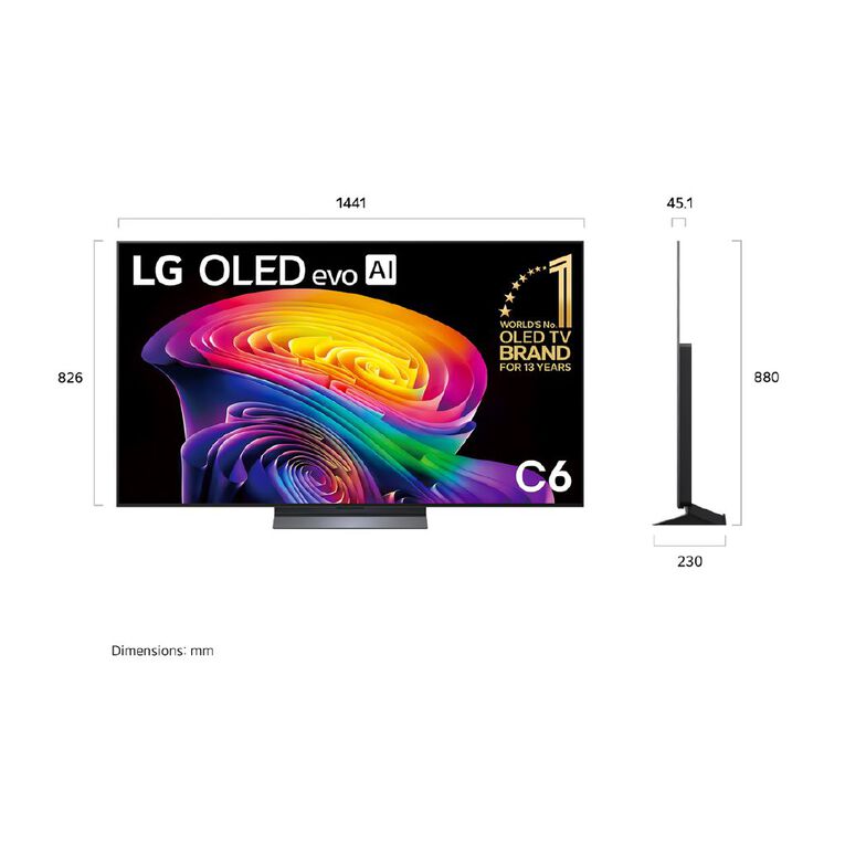 LG 65 Inch C6 evo AI 4K OLED Smart TV, , hi-res