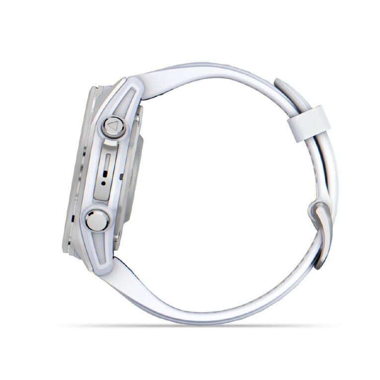 Garmin Fenix 8 43mm Glass AMOLED - Bare Stainless Steel with Whitestone Band, , hi-res