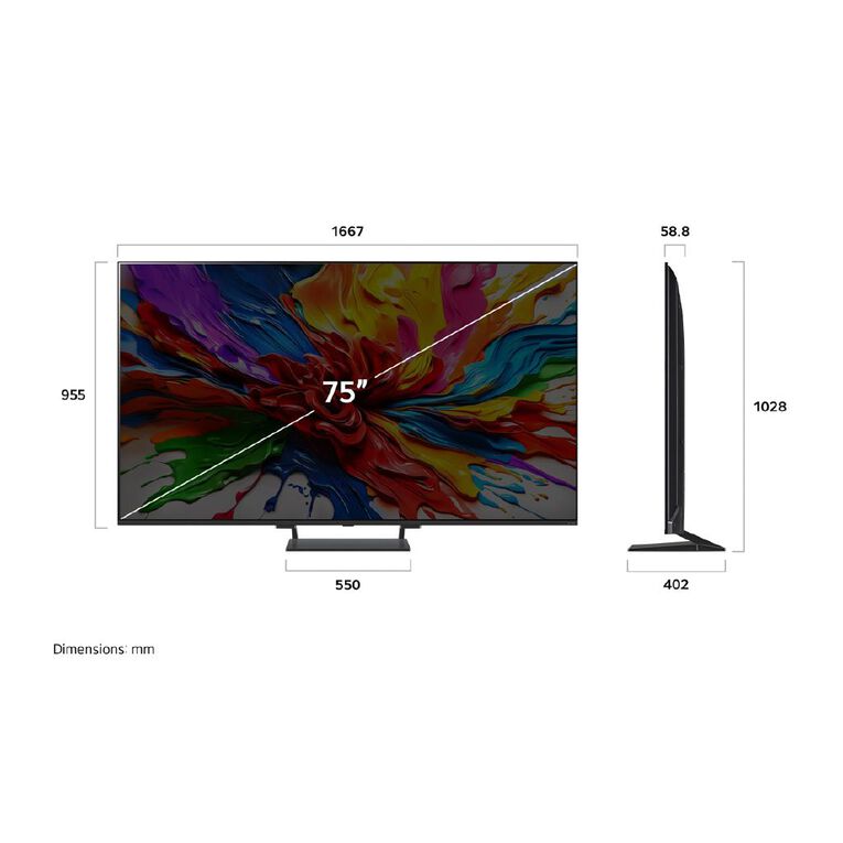 LG 75 Inch QNED93A EVO AI MINI LED UHD 4K Smart TV, , hi-res